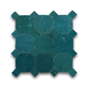 Zellige octagon petrol groen donker
